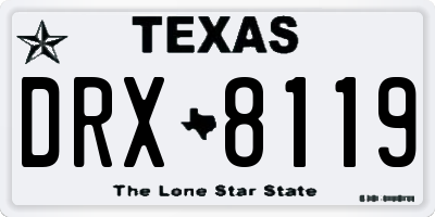 TX license plate DRX8119