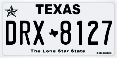 TX license plate DRX8127