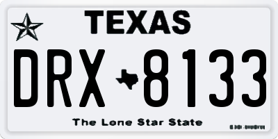 TX license plate DRX8133
