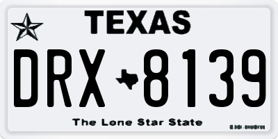 TX license plate DRX8139
