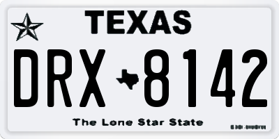 TX license plate DRX8142