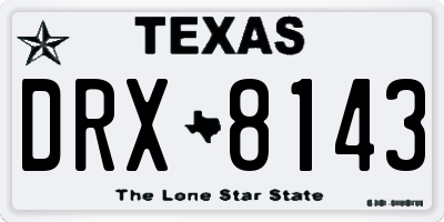 TX license plate DRX8143