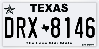 TX license plate DRX8146