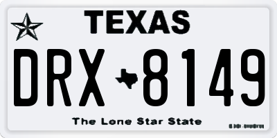 TX license plate DRX8149