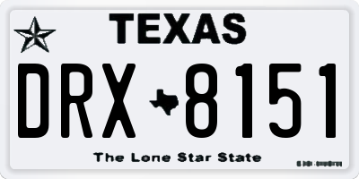 TX license plate DRX8151