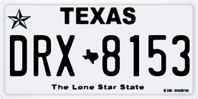 TX license plate DRX8153