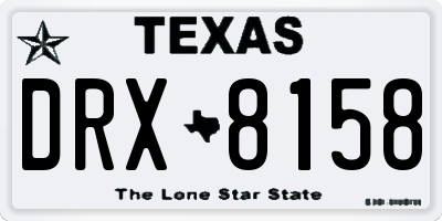 TX license plate DRX8158