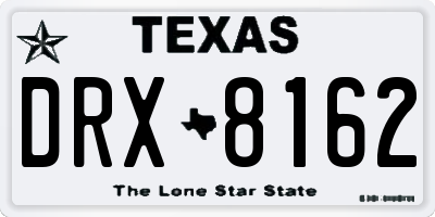 TX license plate DRX8162