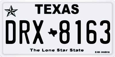 TX license plate DRX8163