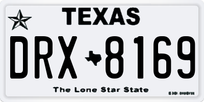 TX license plate DRX8169