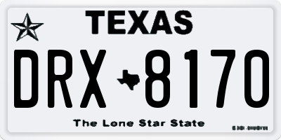 TX license plate DRX8170
