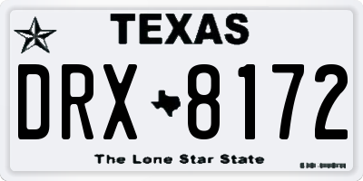 TX license plate DRX8172