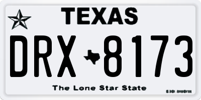 TX license plate DRX8173