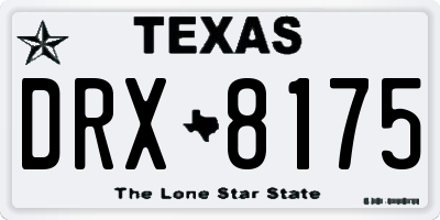TX license plate DRX8175