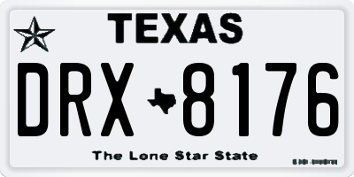 TX license plate DRX8176