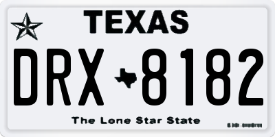 TX license plate DRX8182