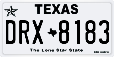 TX license plate DRX8183
