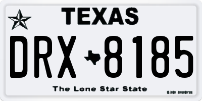 TX license plate DRX8185