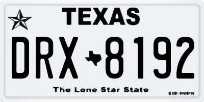 TX license plate DRX8192