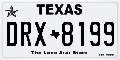 TX license plate DRX8199