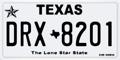 TX license plate DRX8201