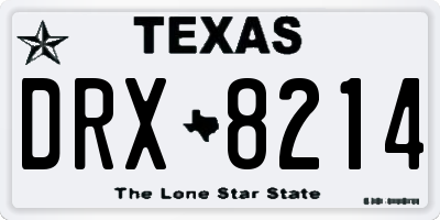 TX license plate DRX8214