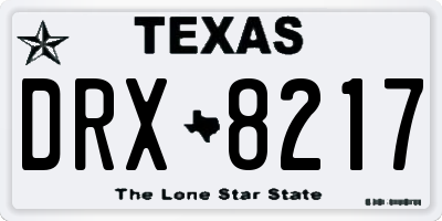 TX license plate DRX8217