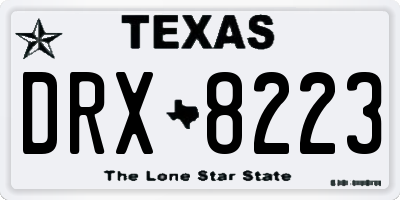 TX license plate DRX8223