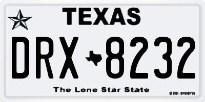 TX license plate DRX8232