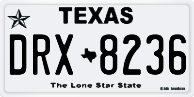 TX license plate DRX8236