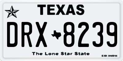 TX license plate DRX8239