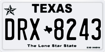 TX license plate DRX8243