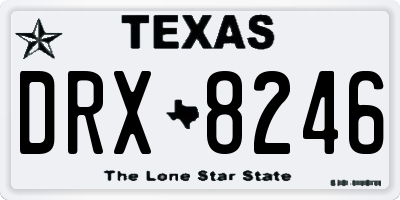 TX license plate DRX8246