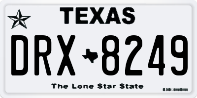 TX license plate DRX8249