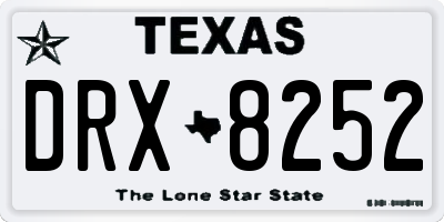 TX license plate DRX8252