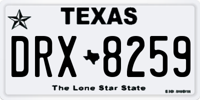 TX license plate DRX8259