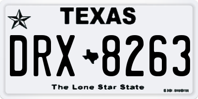 TX license plate DRX8263