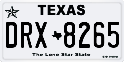 TX license plate DRX8265