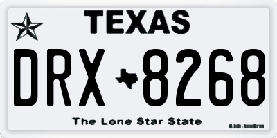 TX license plate DRX8268