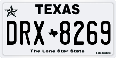 TX license plate DRX8269