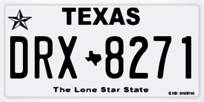 TX license plate DRX8271