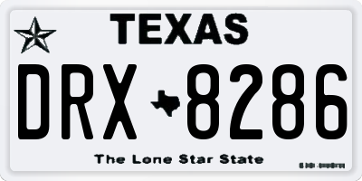 TX license plate DRX8286