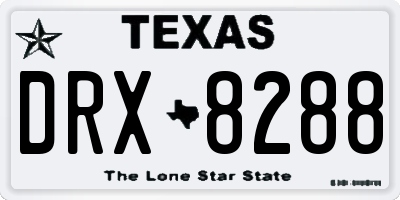 TX license plate DRX8288