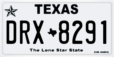 TX license plate DRX8291
