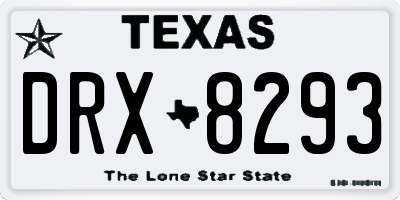 TX license plate DRX8293