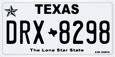 TX license plate DRX8298