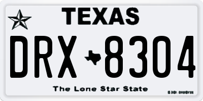 TX license plate DRX8304