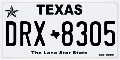 TX license plate DRX8305