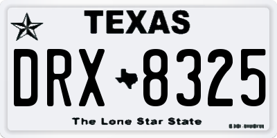 TX license plate DRX8325