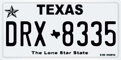 TX license plate DRX8335